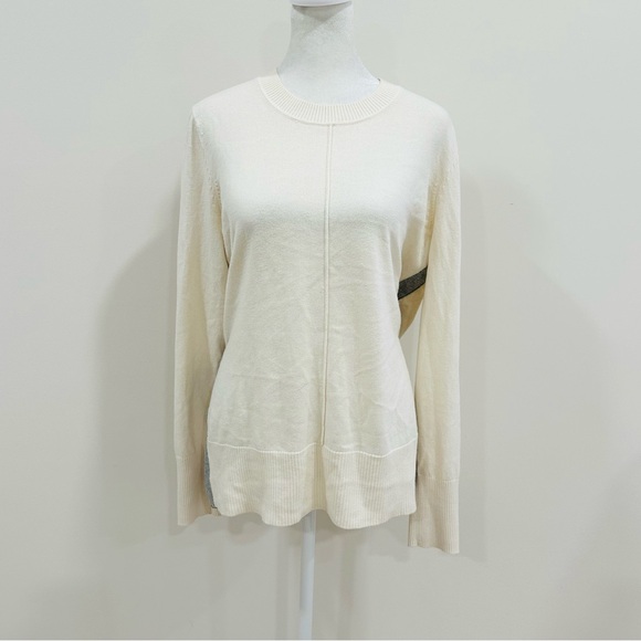 Boden Soft Wool/Cotton Cream Sweater With Gray Side Panels Size‎ M - Picture 1 of 8